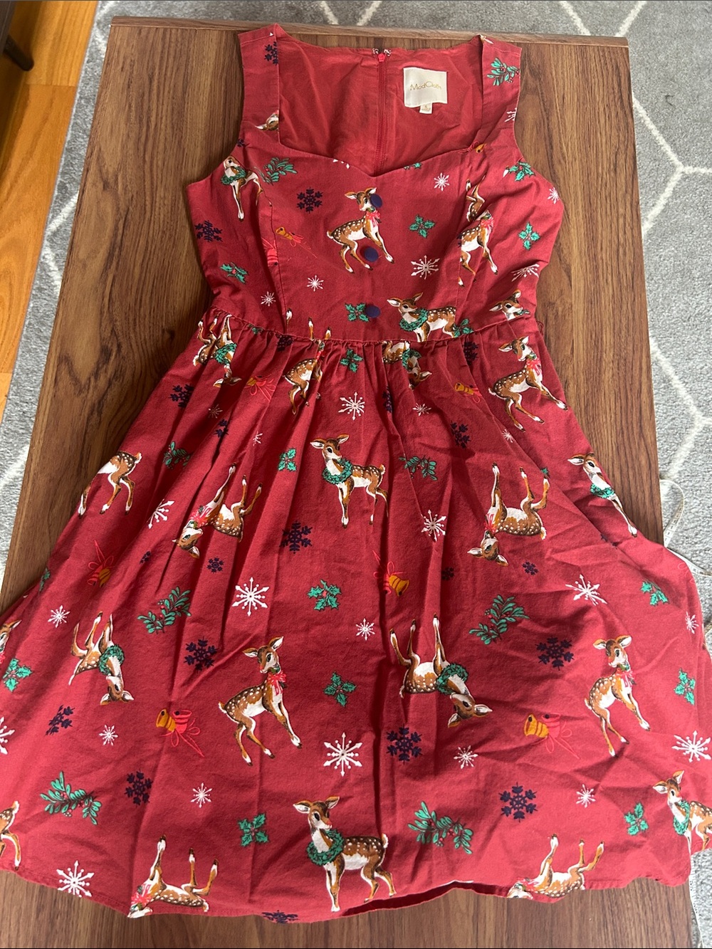 ModCloth Christmas deer dress size small - Picture 1 of 6